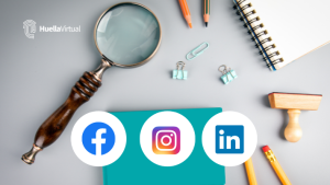 anuncios en redes sociales, logos de Facebook, Instagram y LinkedIn