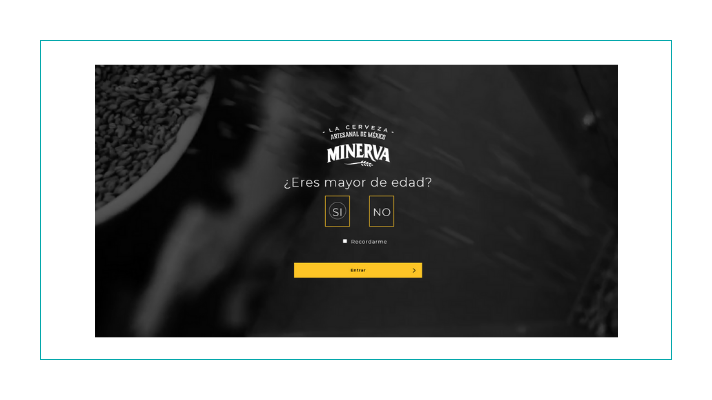 sitio web de Cerveza Minerva como ejemplo de diseño de página web con CTA
