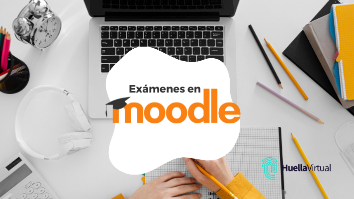 persona gestionando exámenes en Moodle